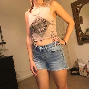 -kendall & kylie- crop lace up tank